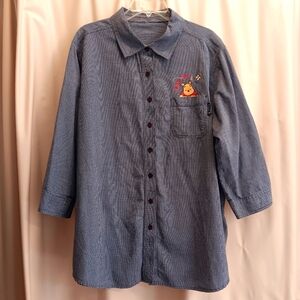 EUC Vintage Winnie The Pooh "Worry Free" 3/4 Sleeve Button Up Size 18/20**